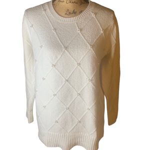 Ally Mae pearl embellished, long sleeve sweater, gently used, size P large.